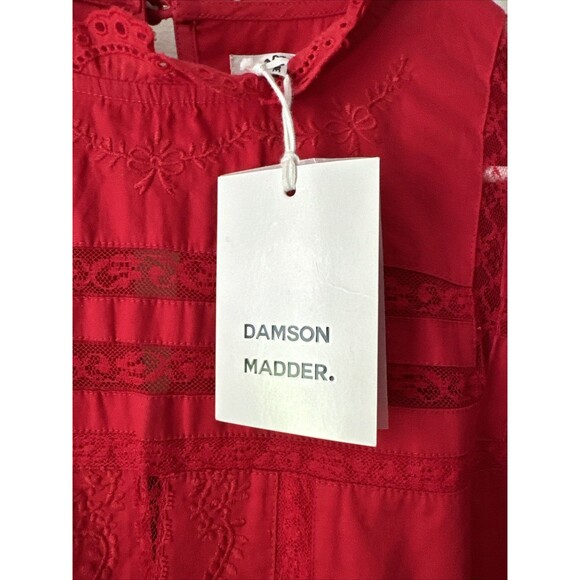 Damson Madder NWT Clancy Red Babydoll Mini Dress Sz 10 - Picture 5 of 7